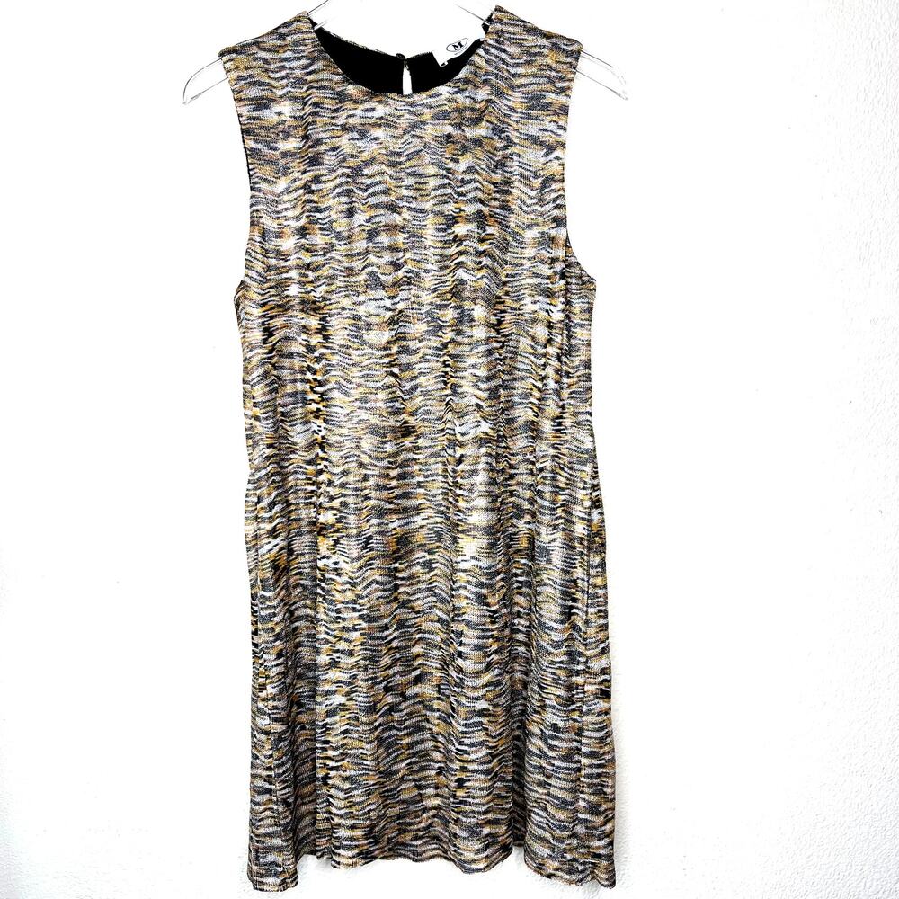 M Missoni Sleeveless Short Dress Metallic Multicolor XL NEW Black Silver Gold